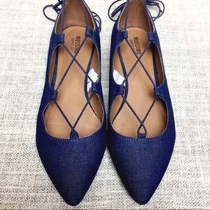 Mossimo Lace Up Denim Flats